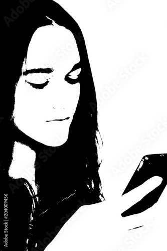 Black and white portrait of...
