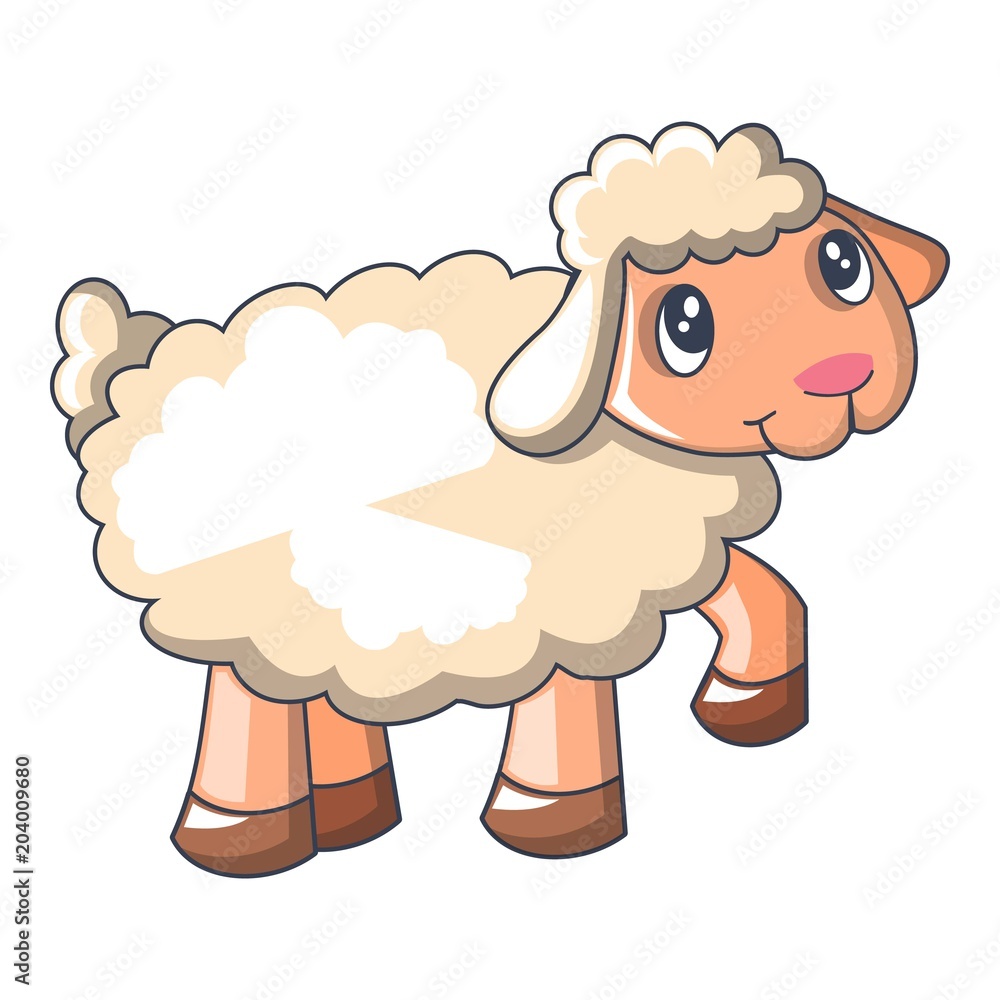 Funny sheep icon, cartoon style Funny sheep icon, cartoon style
