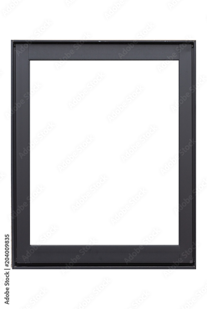 Black metal window frame isolated on white background Black metal window frame isolated on white background
