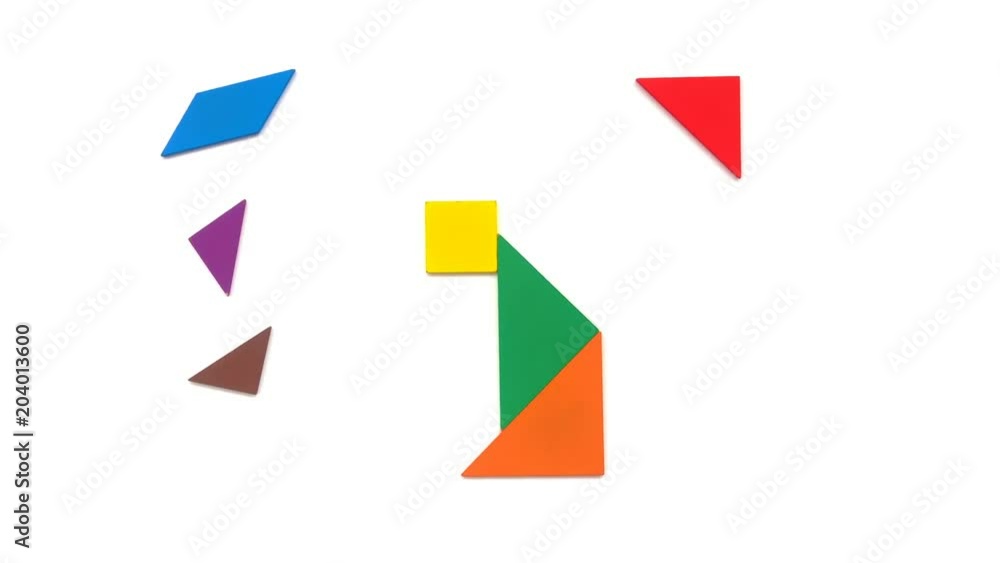tangram shaped like different shapes of rabbits on white tangram shaped like different shapes of rabbits on white