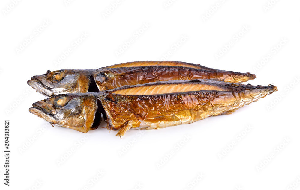 grilled pacific makcerel (Saba) fish on white background grilled pacific makcerel (Saba) fish on white background