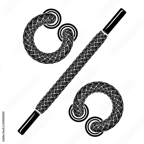 Shoes laces icon, simple style