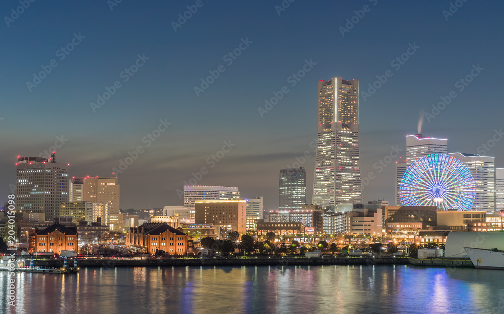 Yokohama bayside city view , Minato Mirai 21 area is a seaside urban area in central Yokohama whose name means 