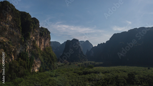 aerial view landscape of Mountain in Krabi Thailand