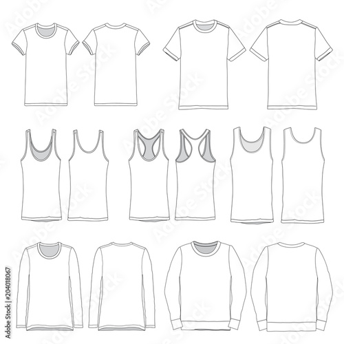 Vector template of Various Clothing