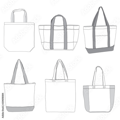 Vector template of tote bags photo