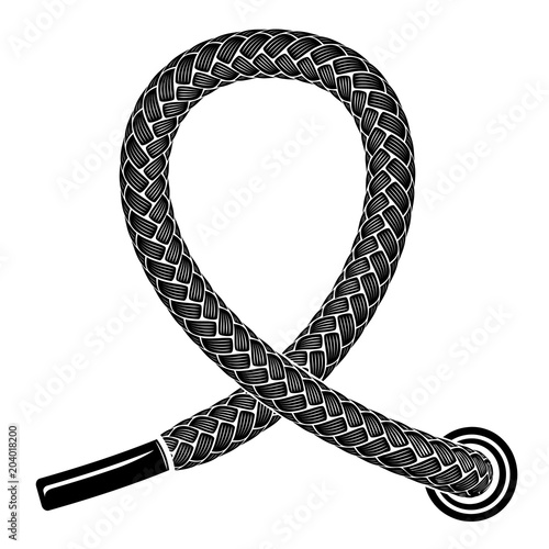 Black shoelace icon, simple style