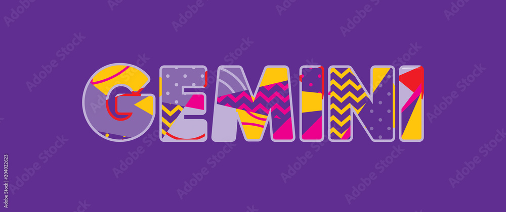 Gemini Concept Word Art Illustration