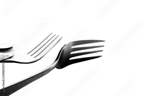 Fork / A fork, in cutlery or kitchenware, is a tool consisting of a handle with several narrow tines on one end. 