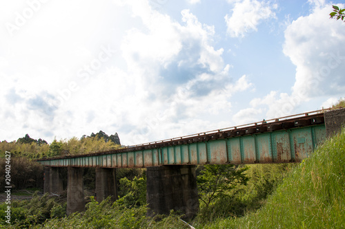 A single-rail landscape of Otaki-machi, Chiba Prefecture, Japan