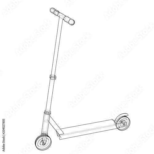 Kick scooter outline. Vector