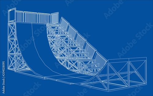 Ramp concept outline. Vector