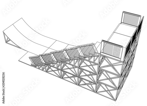 Ramp concept outline. Vector