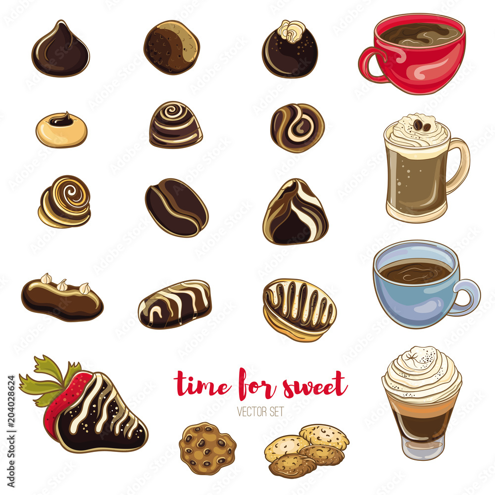 Vector illustration of delicious chocolate candies Vector illustration of delicious chocolate candies