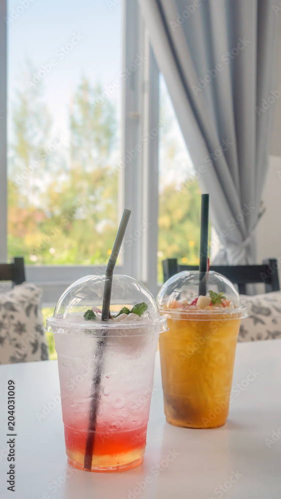 cocktail with fresh sliced fruits cocktail with fresh sliced fruits