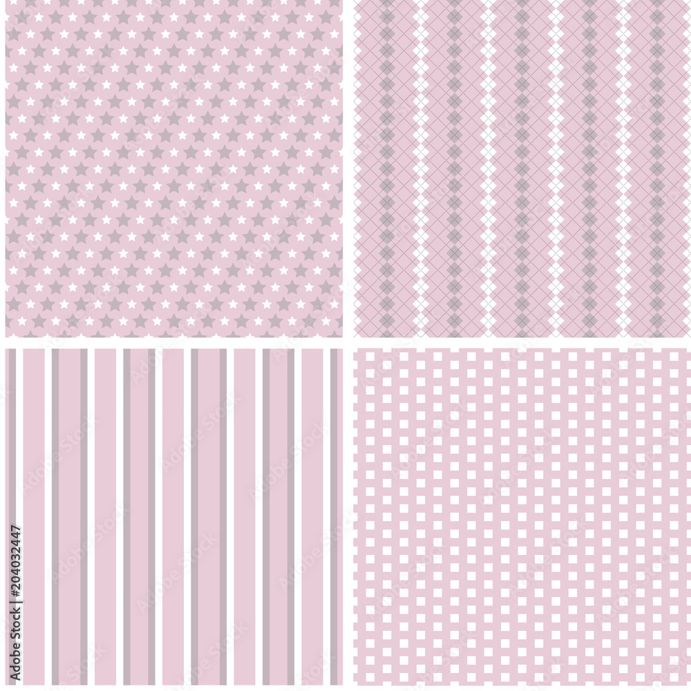 Retro different vector seamless patterns. Retro different vector seamless patterns.