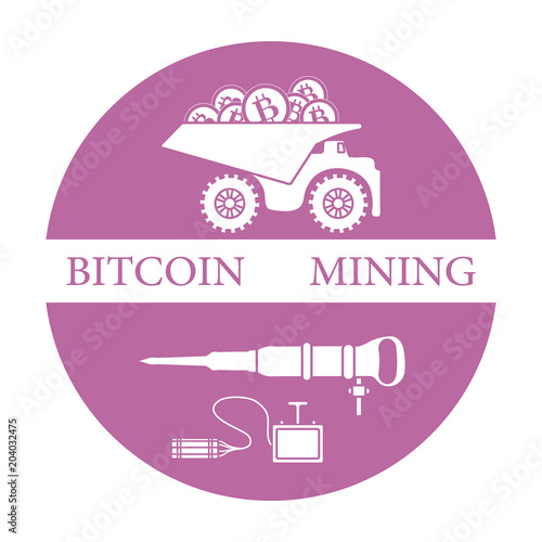 Dumper with bitcoins, dynamite and jackhammer.
