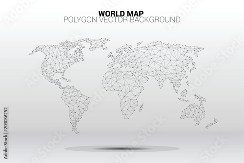 World map dot connection line polygon: concept of digital world, Data connection