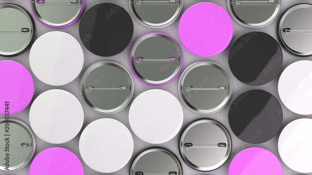 Blank black, white and purple badges on white background Blank black, white and purple badges on white background