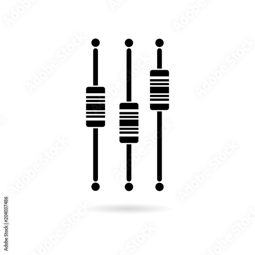 Sliders or faders control board, Fader icon