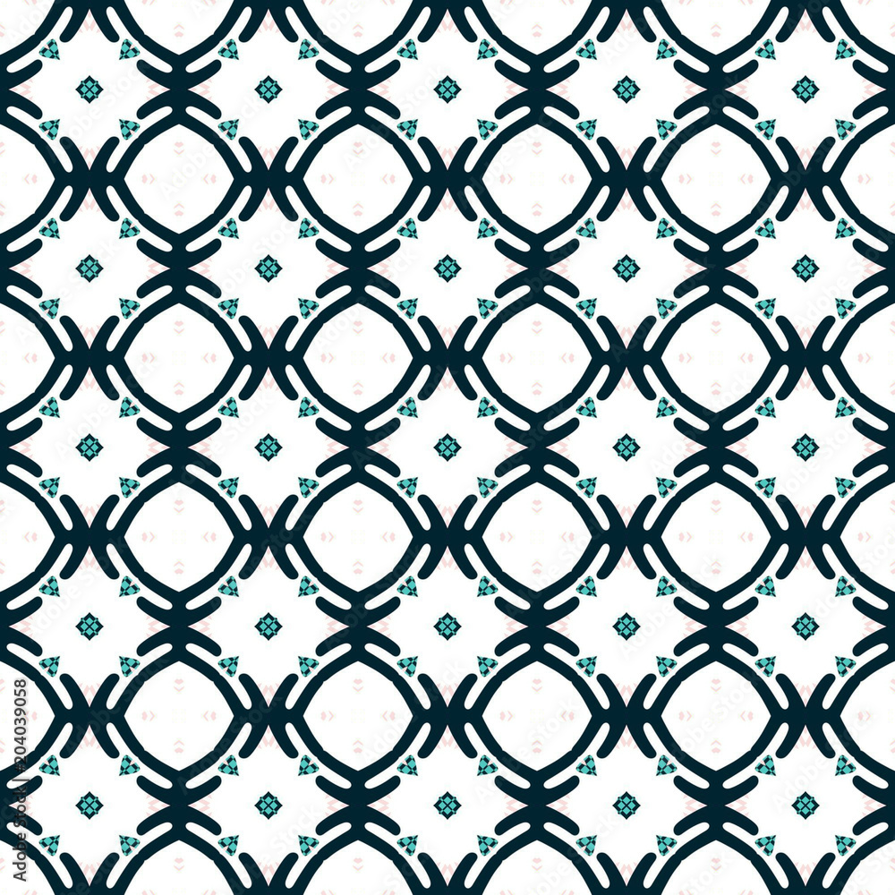 Fototapeta premium Design for printing on fabric, textile, paper, wrapper, scrapbooking. Authentic geometric background in repeat.