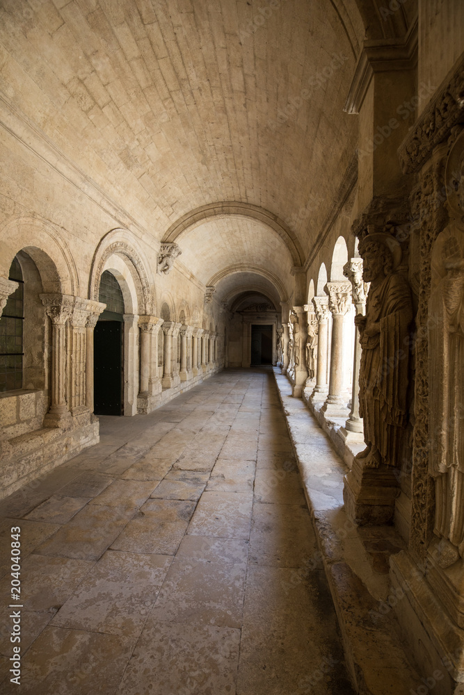 Romanesque Cloisters Church of Saint Trophime Cathedral in Arles. Provence,  France