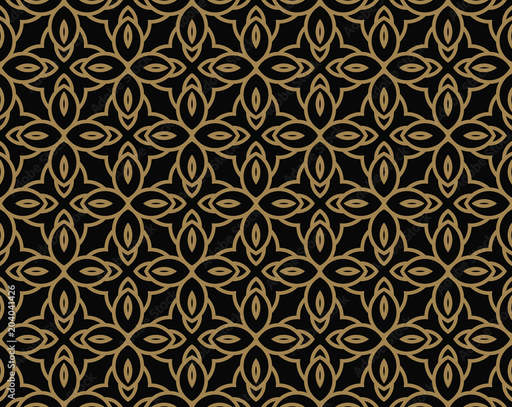 Abstract seamless pattern. Geometric line gold ornament. Ornamental stylish background.