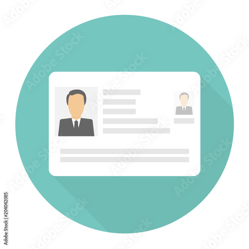 Identity card icon with long shadow