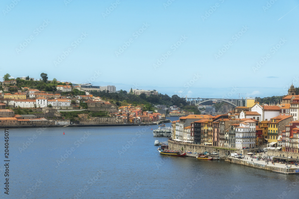 Douro River. View from Dom Luis Bridge. Porto, Portugal.