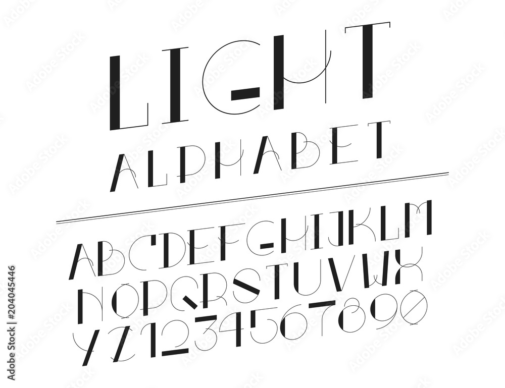Modern line alphabet. Hipster abstract vector font. Modern line alphabet. Hipster abstract vector font.