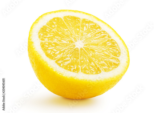 Half lemon citrus fruit isolated 