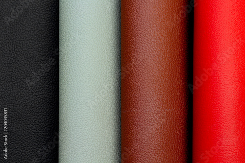 Artificial leather variety shades of colors photo