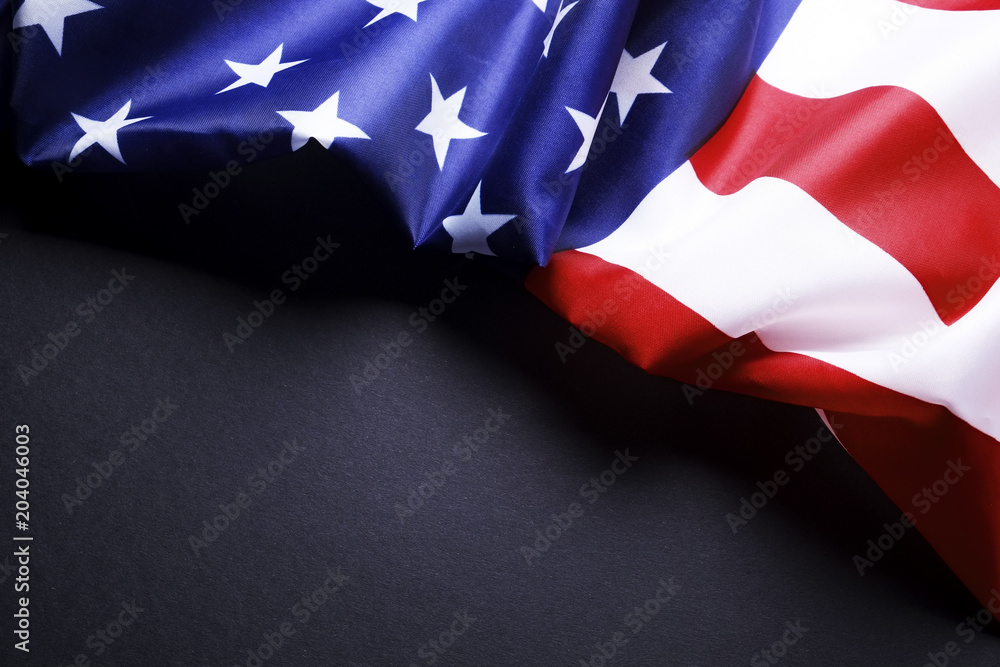 Fototapeta premium Background flag of the United States of America for national federal holidays celebration and mourning remembrance day. USA symbolics.