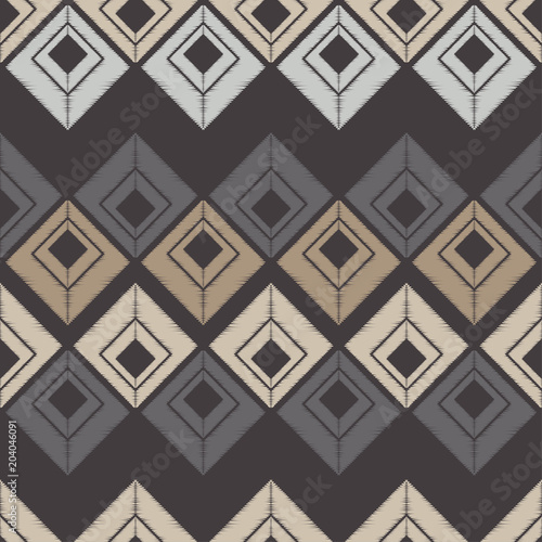 Seamless abstract geometric pattern. The texture of rhombus. Scribble texture. Textile rapport.
