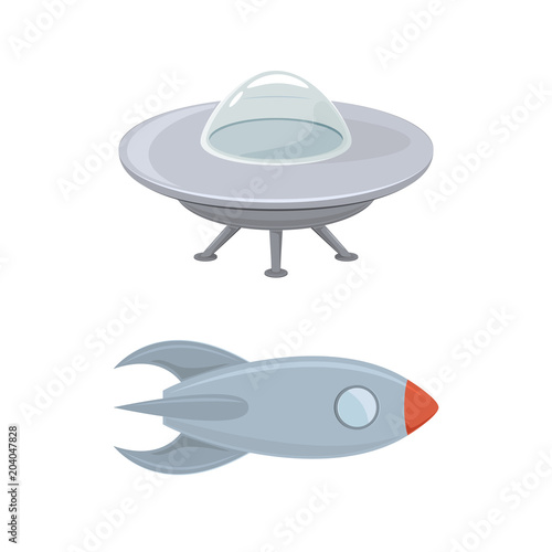 UFO and rocket
