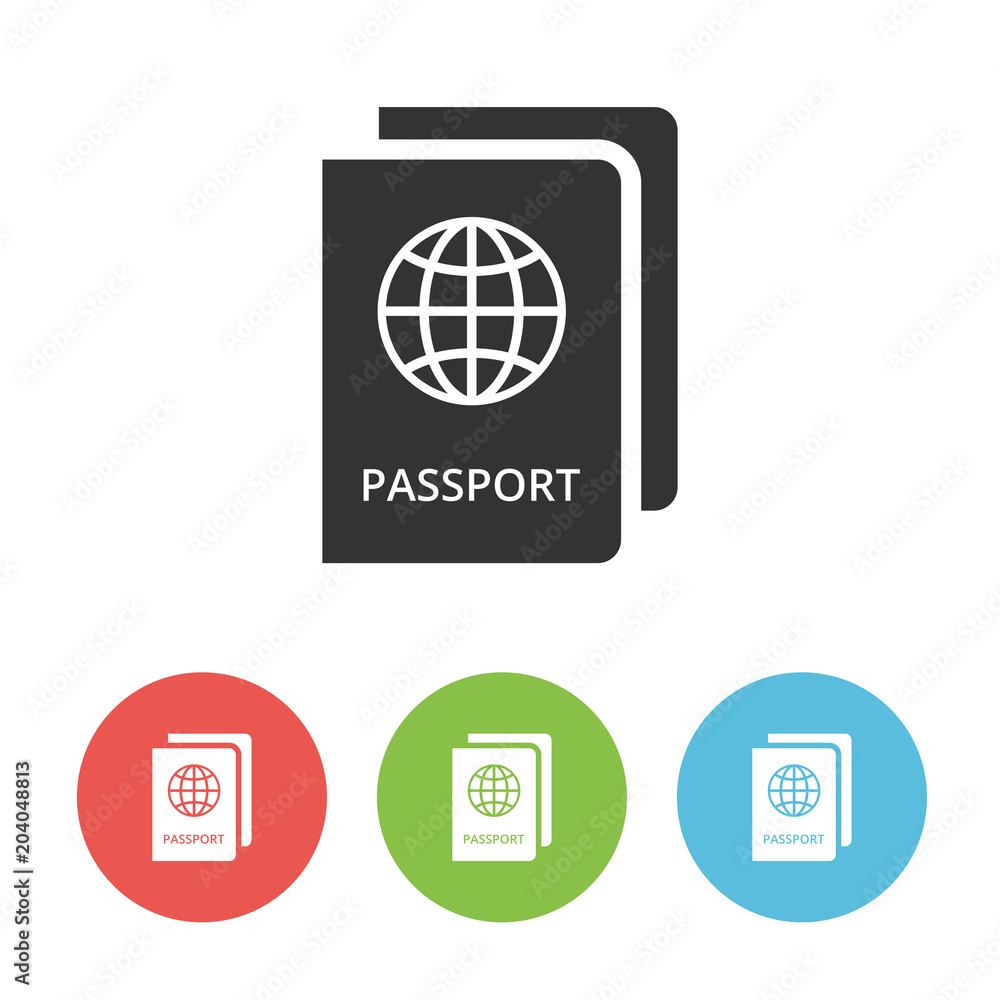 Fototapeta premium Passport single vector flat icon