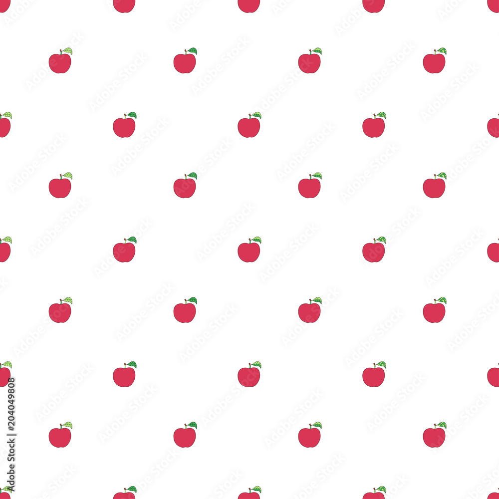 Seamless pattern with cartoon red apples. Seamless pattern with cartoon red apples.