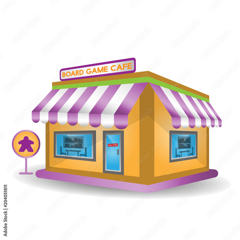 3d board game cafe building 3d board game cafe building
