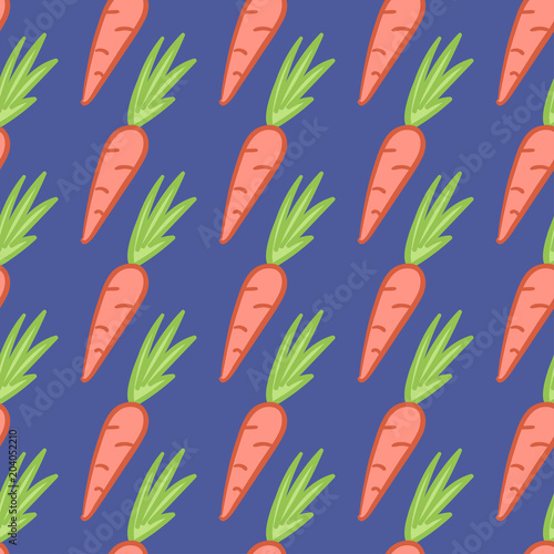 Funny carrots seamless pattern  vector illustration