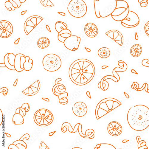 Vector citrus seamless pattern