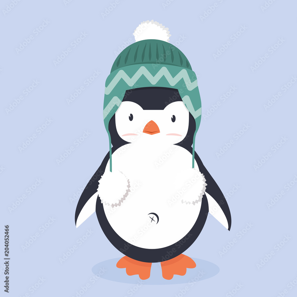 Cute Penguin characters with hat Cute Penguin characters with hat