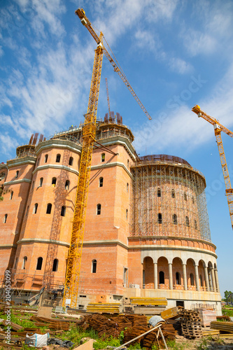 Building a new Roman Orthodox cathedral in Bucharest, Romania photo