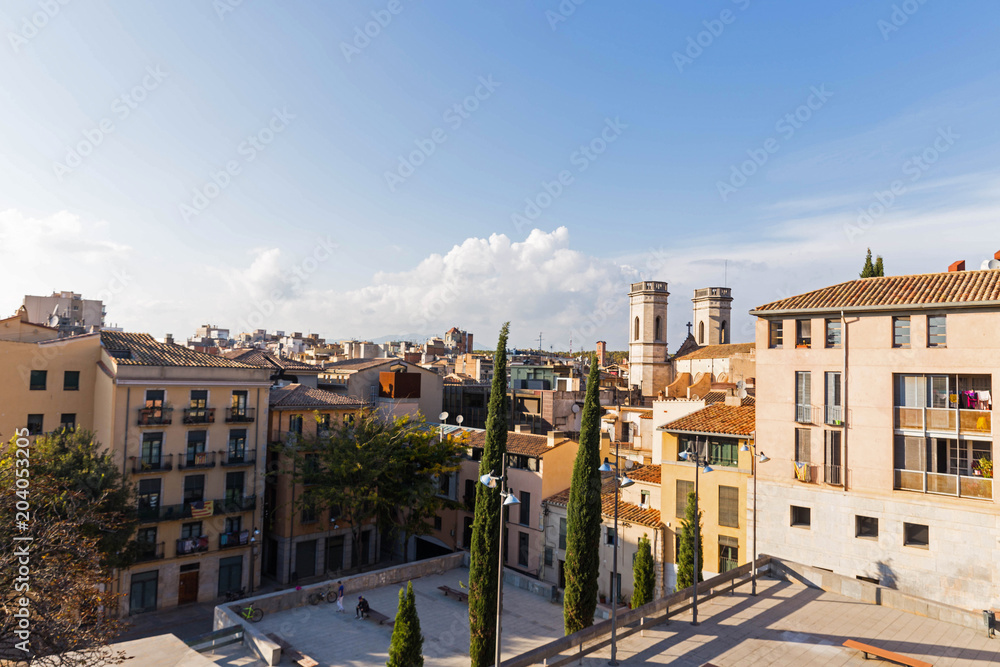 Jacint Verdaguer Square, in the downtown of Girona. Catalonia