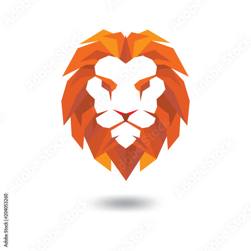 Fototapeta Naklejka Na Ścianę i Meble -  Lion Head full color Logo Vector Template