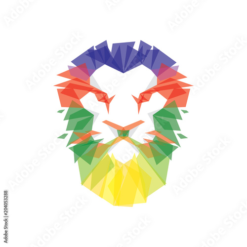 Fototapeta Naklejka Na Ścianę i Meble -  Lion Head full color Logo Vector Template