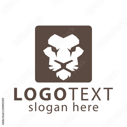 Fototapeta Naklejka Na Ścianę i Meble -  Lion in square abstract logo vector