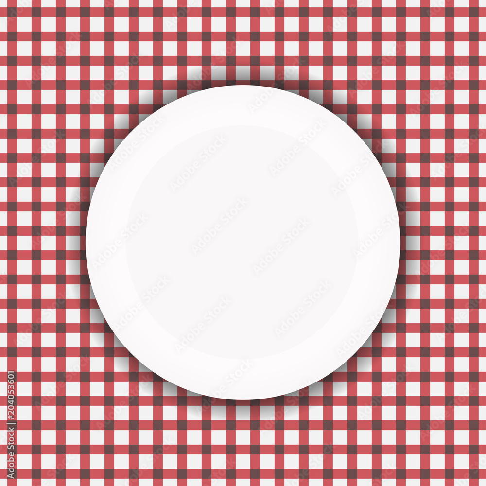 plate on the tablecloth. vector illustration plate on the tablecloth. vector illustration