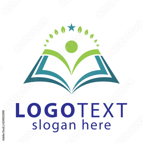 Book and people education logo vector template