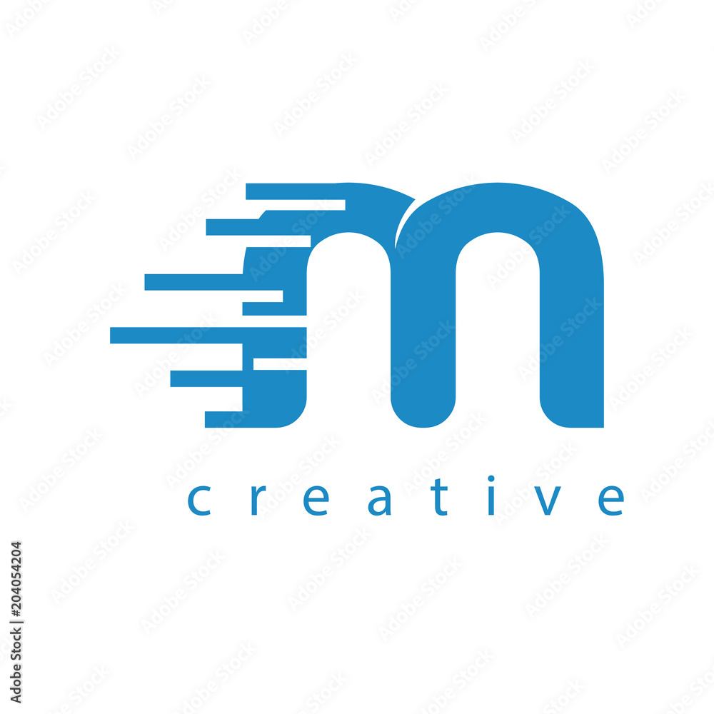 M Letter With Speed Logo Vector Template M Letter With Speed Logo Vector Template