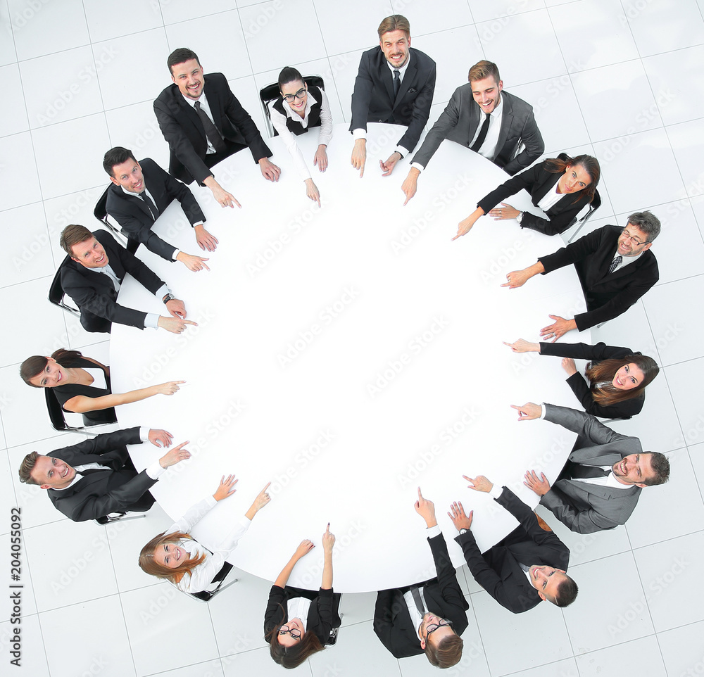 group of business people sitting at the round table. the business concept